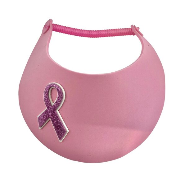 Breast Cancer Awareness Pink Ribbon Window Clings & Glitter Ribbon Visor - Picture 6 of 11